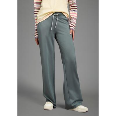 Palazzohose KANGAROOS, Damen, Gr. 40, N-Gr, grau (salbei), Jersey, Obermaterial: 70% Viskose, 25% Polyamid, 5% Elasthan, loose fit lang, Hosen Palazzohose, mit weitem Schnitt, auch in größeren Größen