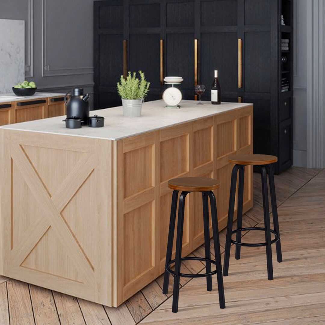 Rio Hayesville Bar Stool Black/Dark Beech 72cm H X 32cm W X 32cm D