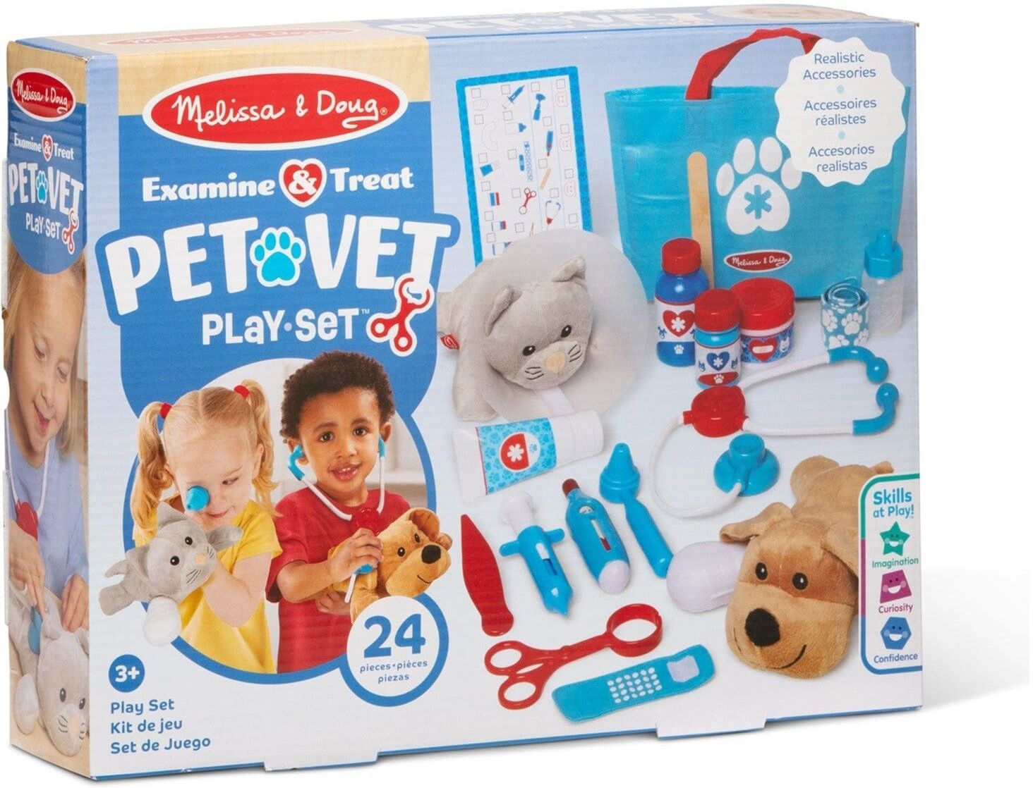 Spin Master Melissa and Doug Examine and Treat Pet Vet Playset Deluxe for Kids - Realistic Pretend Tools - Encourages Hands-on Exploration and Social Skills