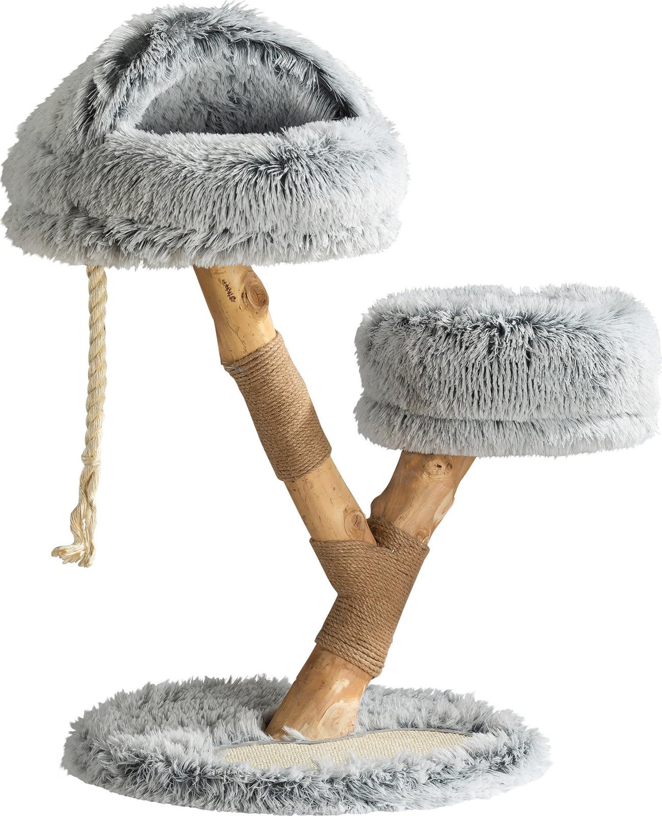 Fudajo Krabboom voor katten met takkenstructuur, berkenhout en pluche, 80 cm