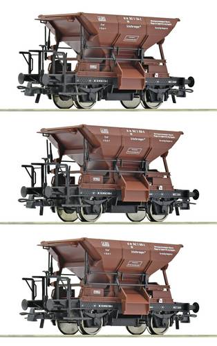 Roco 6600269 Güterwagen DC Wagenset mit drei Talbot-Schotterwagen der Deutschen Bundesbahn