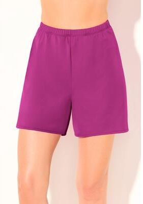 Plus Size Women's Chlorine Resistant Relaxed Fit Swim Short by Swimsuits For All in Beach Rose (Size 26)