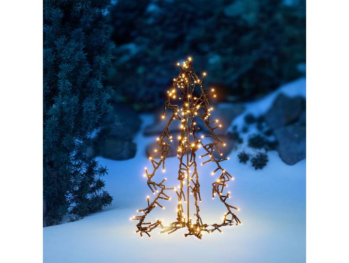 LED Baum OTTO HOME LED-Outdoor Tannenbaum CALLANA , braun (schwarz), H:45cm Ø:32cm, Leuchten, LED Baum, Timer, IP44, Metallrahmen, 5 m Zuleitung