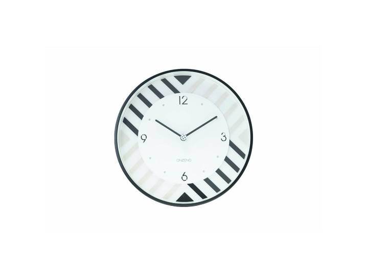 Onzeno Wanduhr Design Weiß 30/30 cm, Glas, 30x30x5 cm, Dekoration, Uhren, Wanduhren