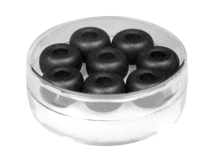 Rayher Silk-Bead Grossloch-Glasperle Schwarz 11 mm 8 Stück
