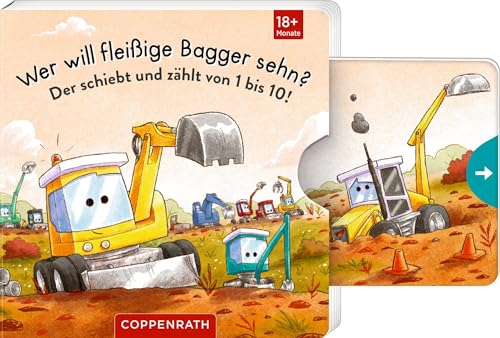 Cornelia Boese - Wer will fleißige Bagger sehn?: Der schiebt und zählt von 1 bis 10!: Spielbuch mit stabilen Schiebern, DAS Fahrzeuge-Lieblingsthema für Kinder ab 18 Monaten - Preis vom 19.10.2026 19:33:35 h