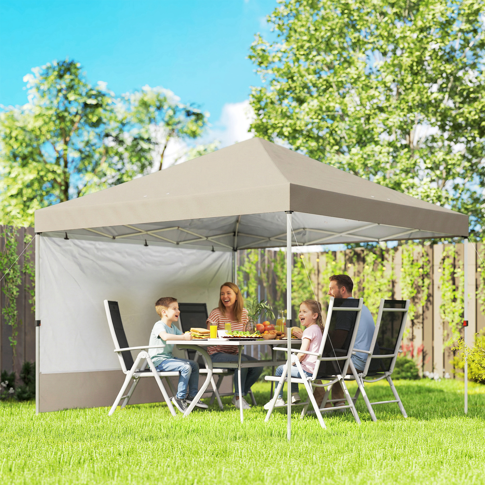 Outsunny Gazebo 3x3m, Waterproof for Garden and Outdoor Parties, Beige   Aosom Italy