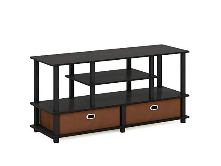 Furinno JAYA Großer TV-Ständer für bis zu 50-Zoll-TV mit Ablagefach, Espresso, 39.6 x 120.9 x 57.9 cm
