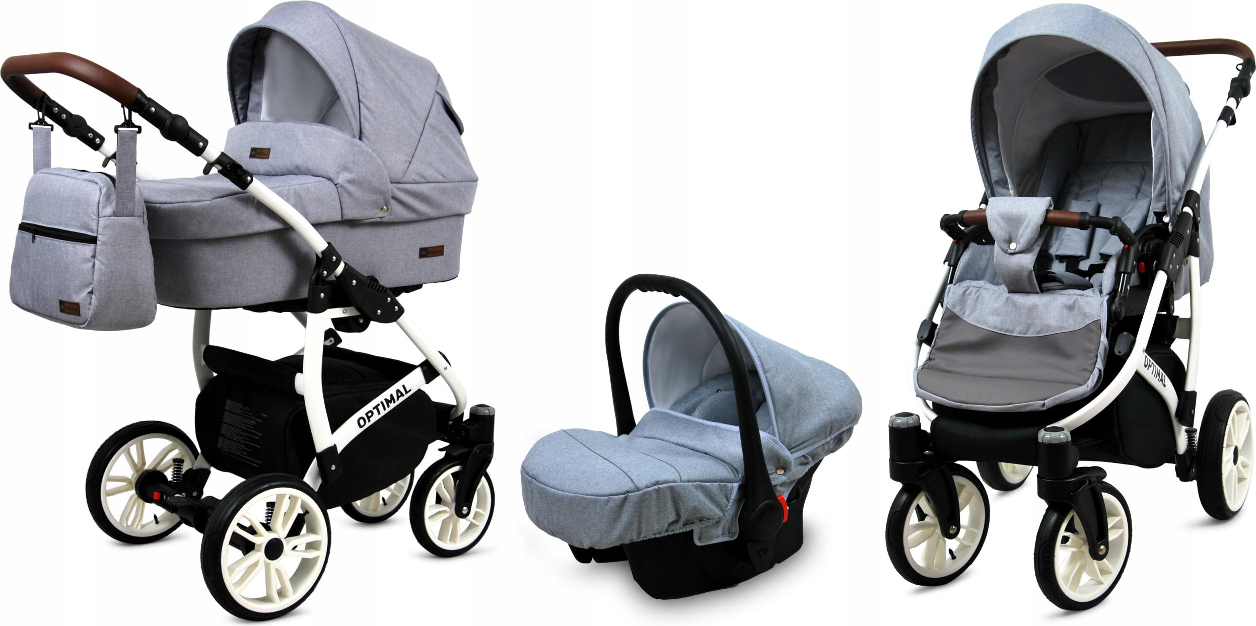BabyLux Optimal | 3in1 Kinderwagen Set | Silver Flex | Kombikinderwagen | Kinderwagenset | Bugg