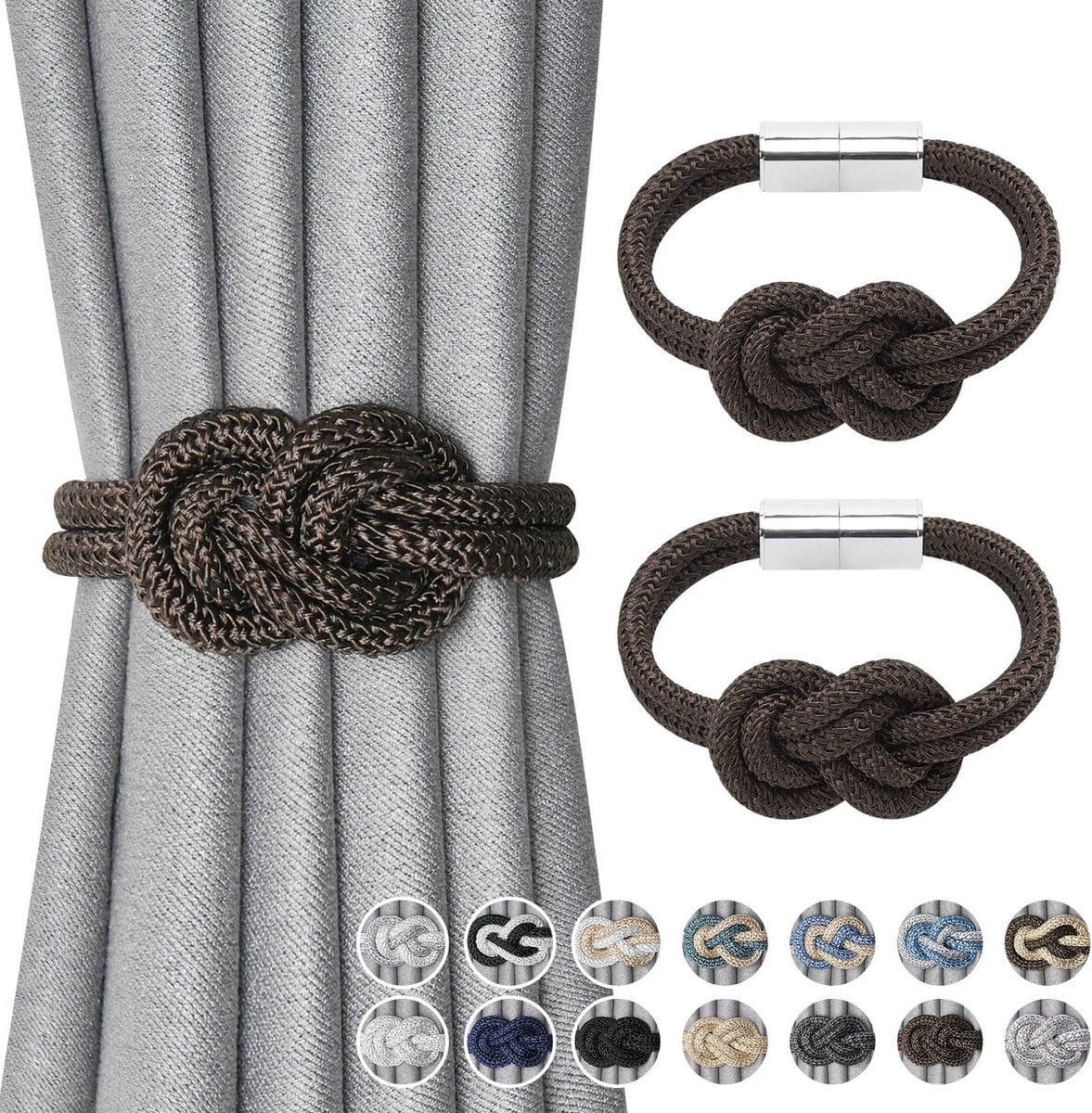 IMPERATORIS Gordijnhouders Decoratieve Touwen Bruin - Set van 2