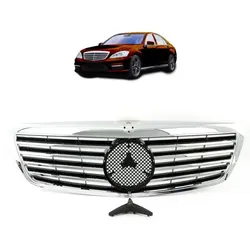 Sport Kühlergrill Chrom Silber passend für Mercedes Benz S-Klasse (W221) ab 2005-2006