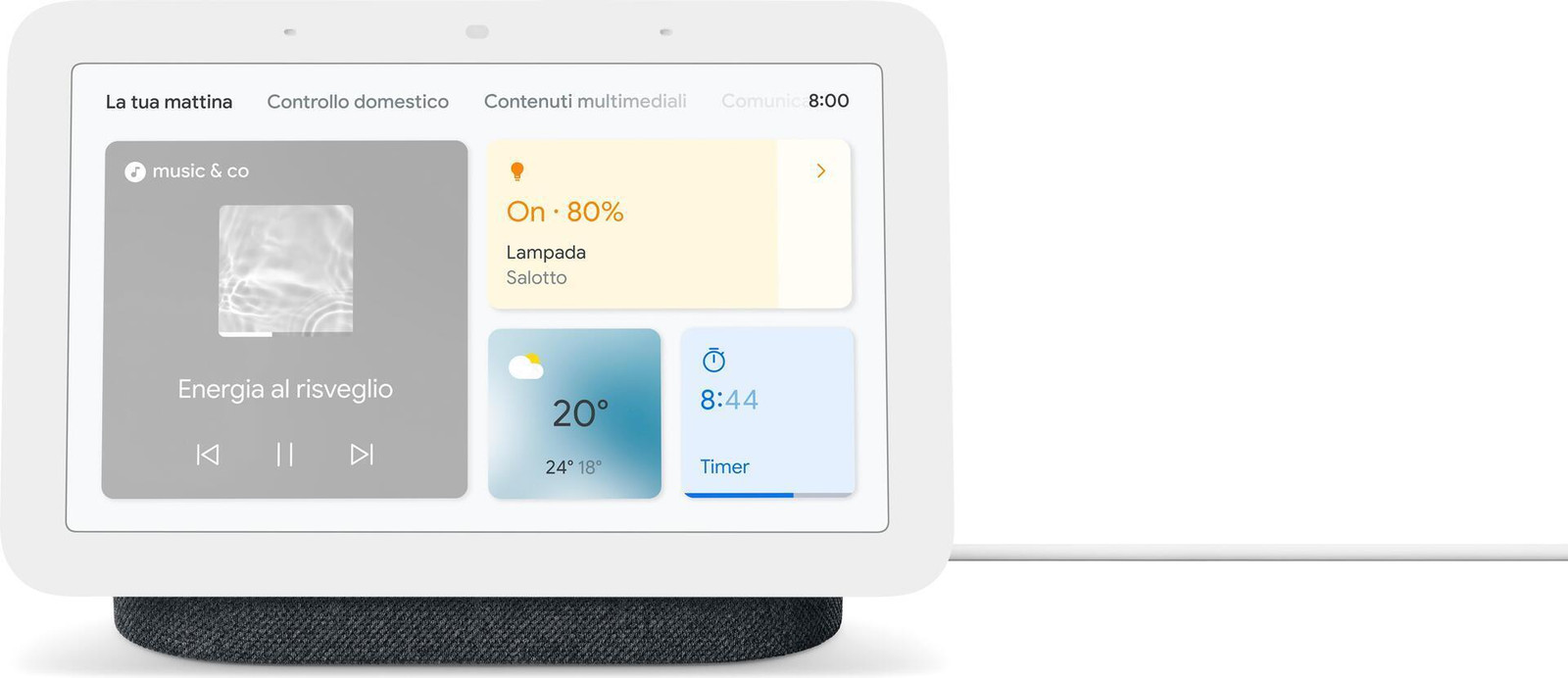 Google Nest Hub (2e generatie) Smart display met 7 inch LCD-scherm