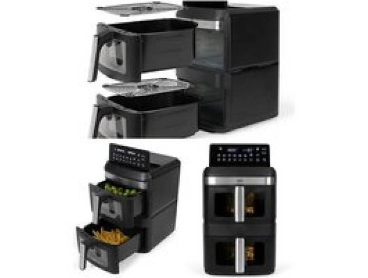 Friteuse double numérique - LIVOO - Marmiton - 13 L (2x6 5 L) - 2800 W - Écran tactile rabattable