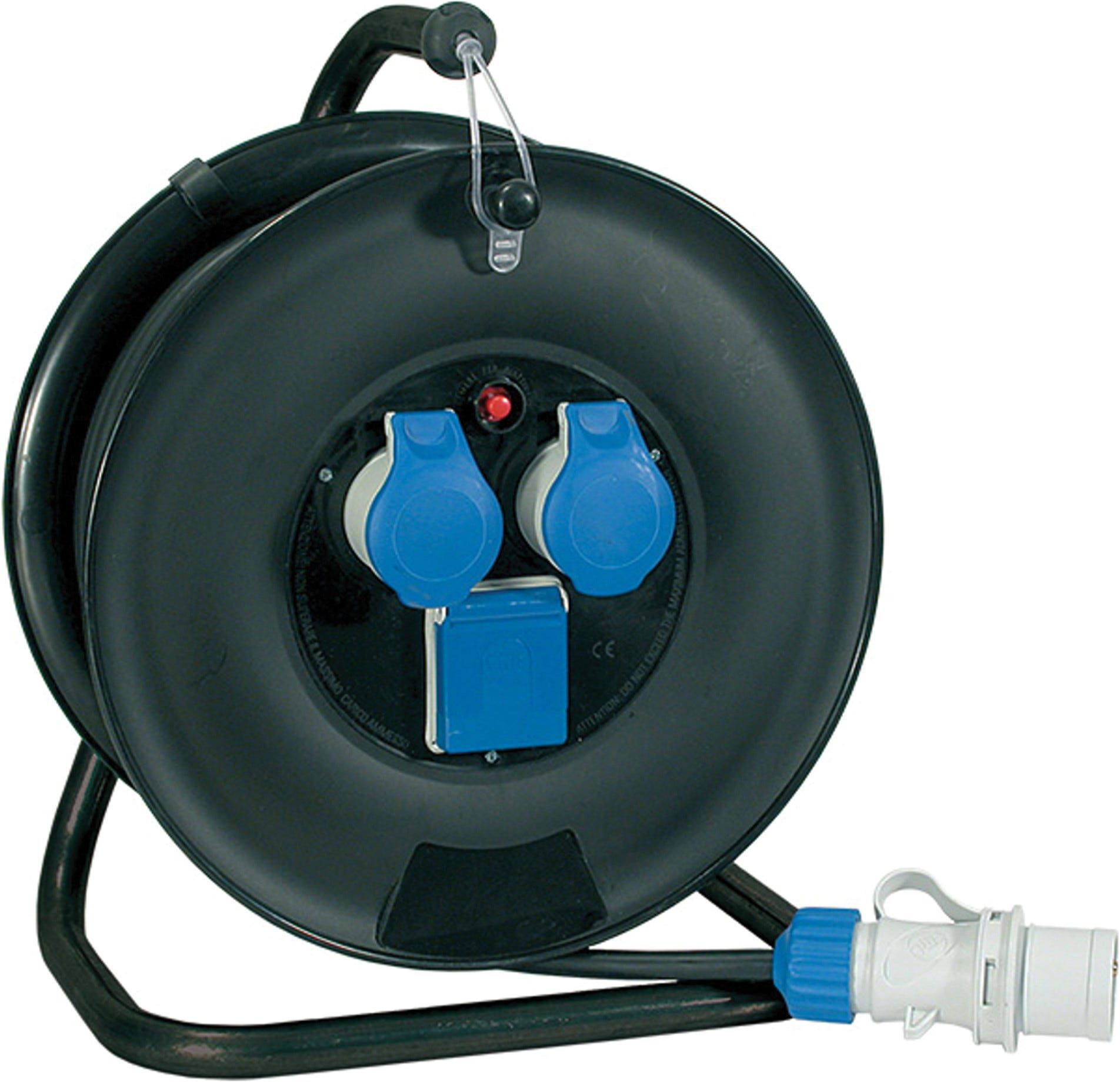 Fanton AVVOLGICAVO INDUSTRIALE 30m  3x2,5 2 PRESE 16A 1 PRESA UNIVERS SPINA 16A E DISGIUNTORE