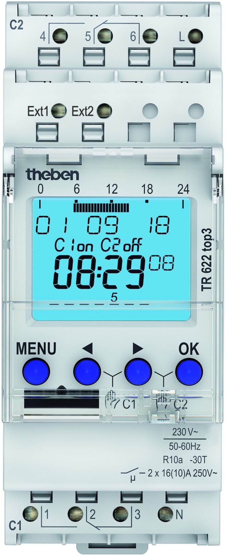 Theben Digitale Zeitschaltuhr Wochenprog. 2K TR 622 top3 (6220130)