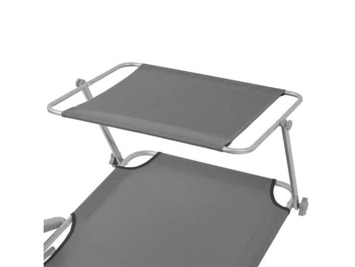 Chaise longue - Dossier réglable - avec auvent Acier Gris top vente 511784122