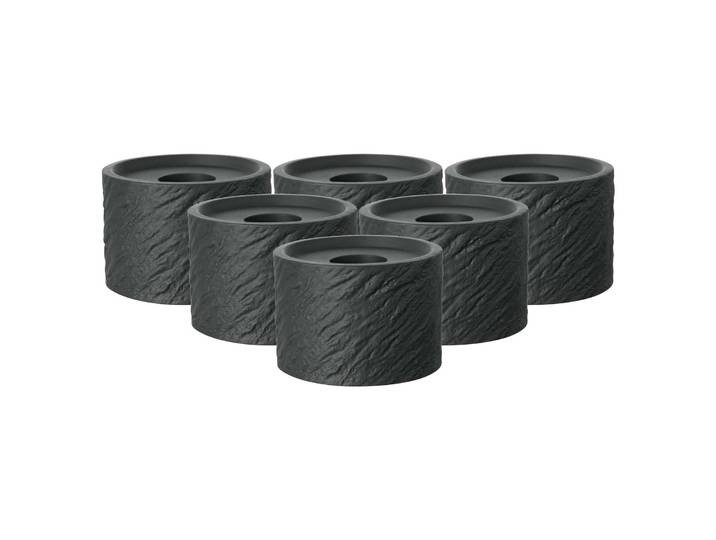 Kerzenhalter VILLEROY & BOCH Kerzenhalter Manufacture Rock Home ø 6,3 cm 6er Set schwarz , schwarz, Kerzenhalter, Kerzenhalter