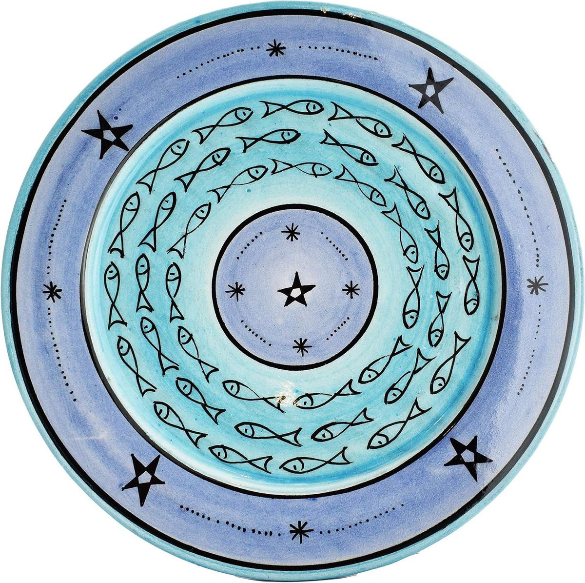 Oosterse keramische schaal Marokkaans bord Blauw paars Diameter: 26 cm