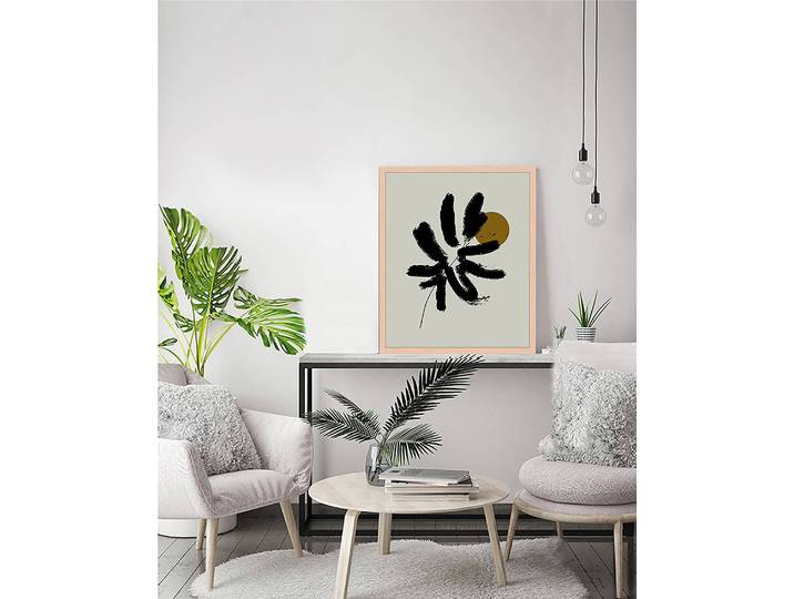 Tableau déco Minimalist Illustration Cadre : hêtre massif verni Revêtement : plexiglas Beige 43 x 53cm