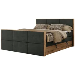 Boxspringbett mit Bettkasten  ¦ grau ¦ Maße (cm): B: 148 H: 113