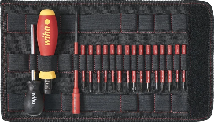 Wiha Drehmoment-Schraubendreher Set TorqueVario-S electric (rot/gelb, 19-teilig, 0,8 - 5Nm)