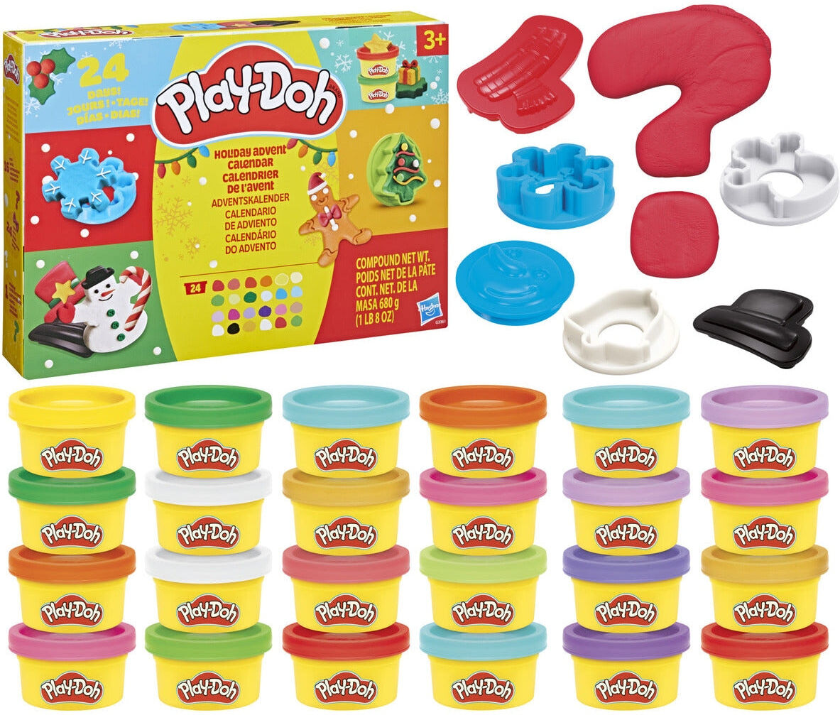 Hasbro Play-Doh Advent Calendar with 24 Days of Surprises for Kids - Includes 24 Cans of Modelling Compound, 16 Tools & Accessories - Ages 3 and Up