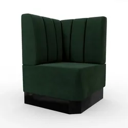 BIG Möbel GmbH Gastro Eckbank Amsterdam | 64x64 cm | Samtstoff in Grün | Vertikal