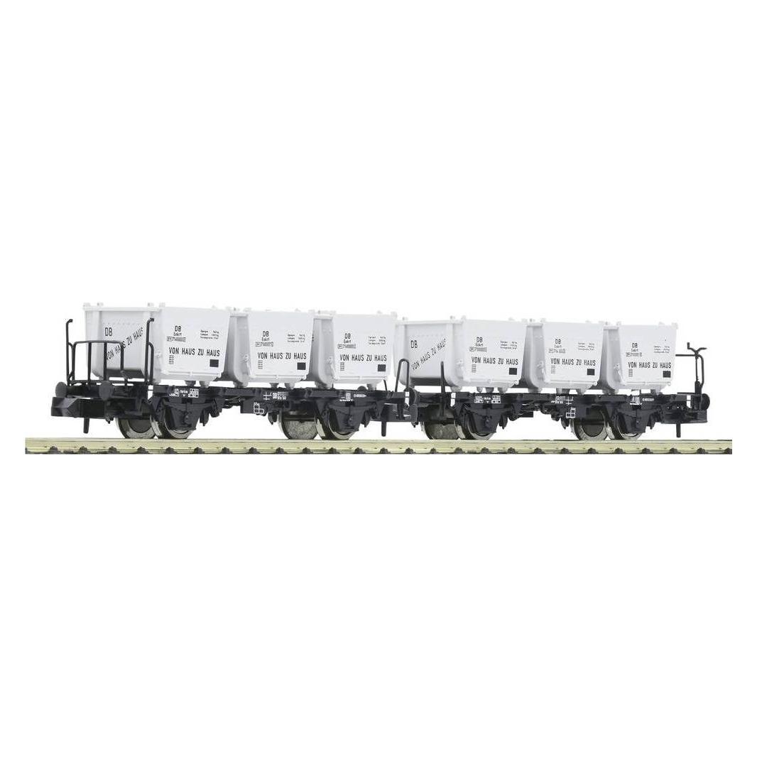 Fleischmann 6660106 N Behältertragwagen-Doppeleinheit BTs 50 der DB (Spur N) (6660106)