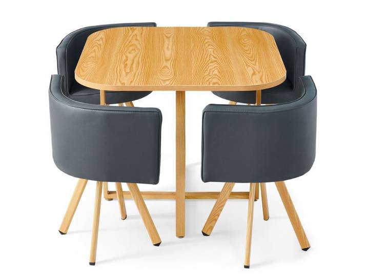 MOSAIKASA Table et chaises scandinaves Oslo Gris et Chêne