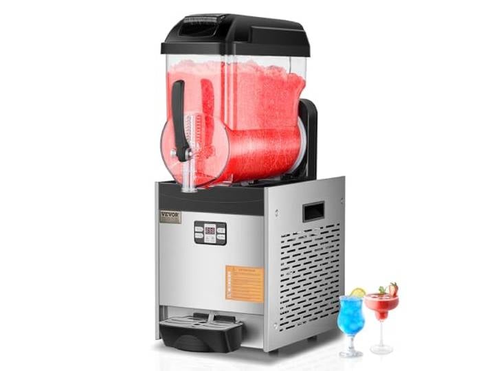 VEVOR kommerzielle Slusheis Maschine 12 L Einzeltank-Maschine für gefrorene Getränke, 48 Tassen Edelstahl Slush-Eis-Maschine mit Tastenfeld Softeis Maker für Partys Restaurants Cafés Bars Schwarz
