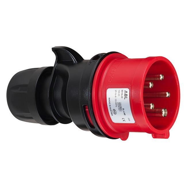 ABL CEE Stecker, IP44, 32A, 5-polig, 400V, 6h, rot, schraubenlos (CEE 32/5) (S52SL30)