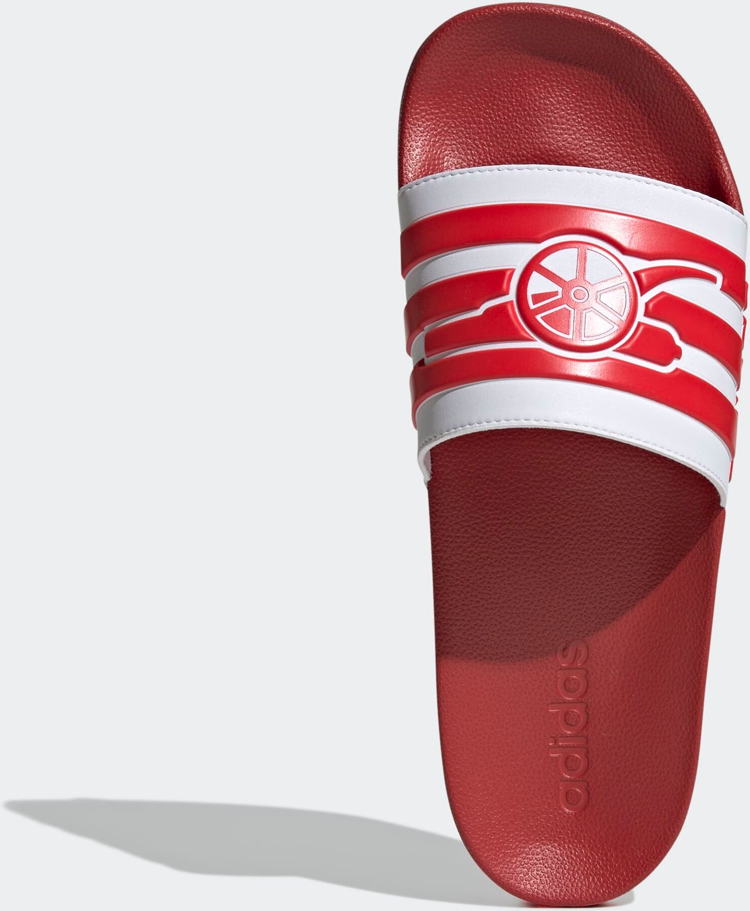 Badesandale ADIDAS SPORTSWEAR "ADILETTE SHOWER ARSENAL BADESCHLAPPEN", Damen, Gr. 47, rot (power rot, better scarlet, ftwr weiß), Synthetik, Schuhe Badesandale, Badelatschen power rot, better scarlet, ftwr weiß 47