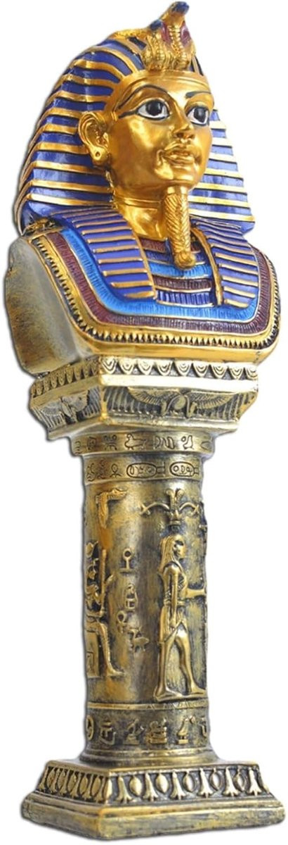 Farao Buste Standbeeld Egyptische Sculptuur Goud - Hoogte: 32 cm
