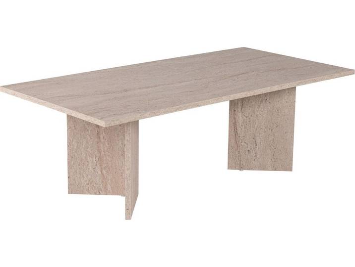 Couchtisch aus Holz \ Sabin\ – 60 x 119 x 40 cm – Travertin