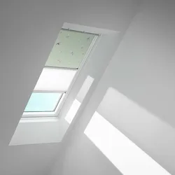 VELUX Verdunkelungsrollo Duo DFD Kids Grüne Sterne 4661, PK08, Aluminiumschiene,GGU,Manuell,VELUX