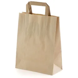 Papiertragetaschen braun mit Henkel 180 + 80 x 220 mm 250 Stück