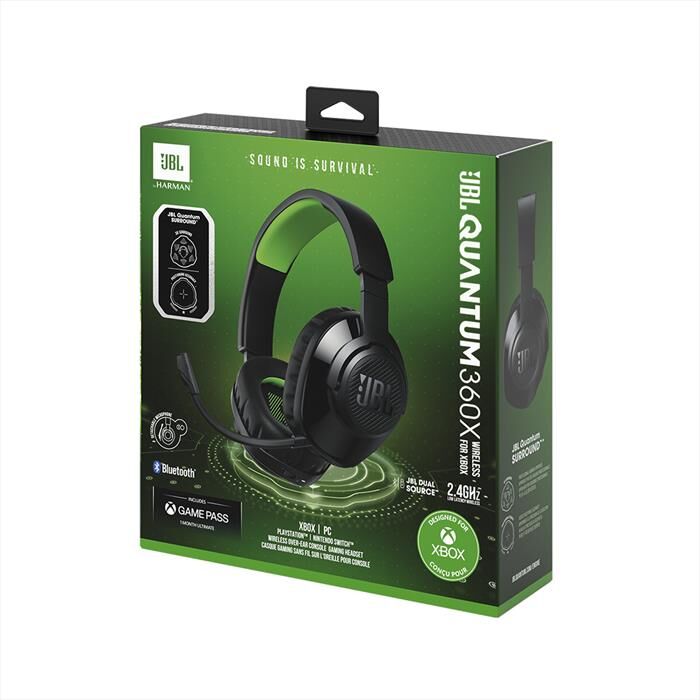 JBL Cuffie Gaming Quantum 360x-nero