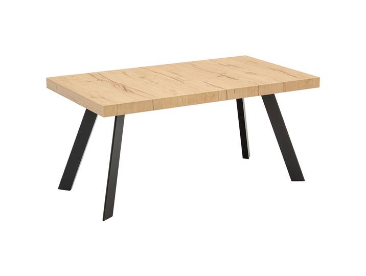 CONNUBIA Esstisch ausziehbar Bold Buche, Holzwerkstoff Natur, Schwarz B 160 T 90 cm - Esstisch ausziehbar