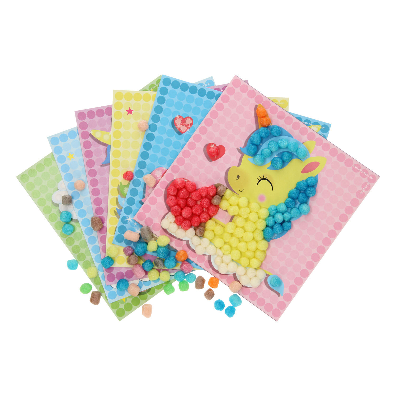 PlayMais Mosaic Kaartenset Droom Eenhoorn, 6-delig, kleurrijk