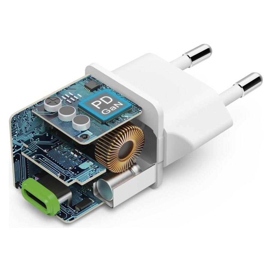 Hama Schnellladegerät, USB-C, PD/Qualcomm/GaN, Mini-Ladegerät, 30 W, Weiss (30 W, 1 Port) (00125139)