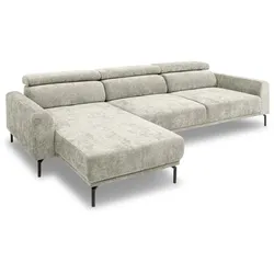 SOMETA Ecksofa Mons Stoff Grau Hellgrau