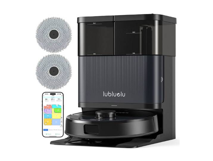lubluelu Saugroboter mit Wischfunktion S1000, 75°C Moppwäsche 10.000Pa, 40 W, Multifunktions-Dockingstation, Selbstreinigungsfunktion, 3-Liter-Staubbeutel