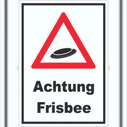HB-Druck Achtung Frisbee Aufkleber A7 (74x105mm)