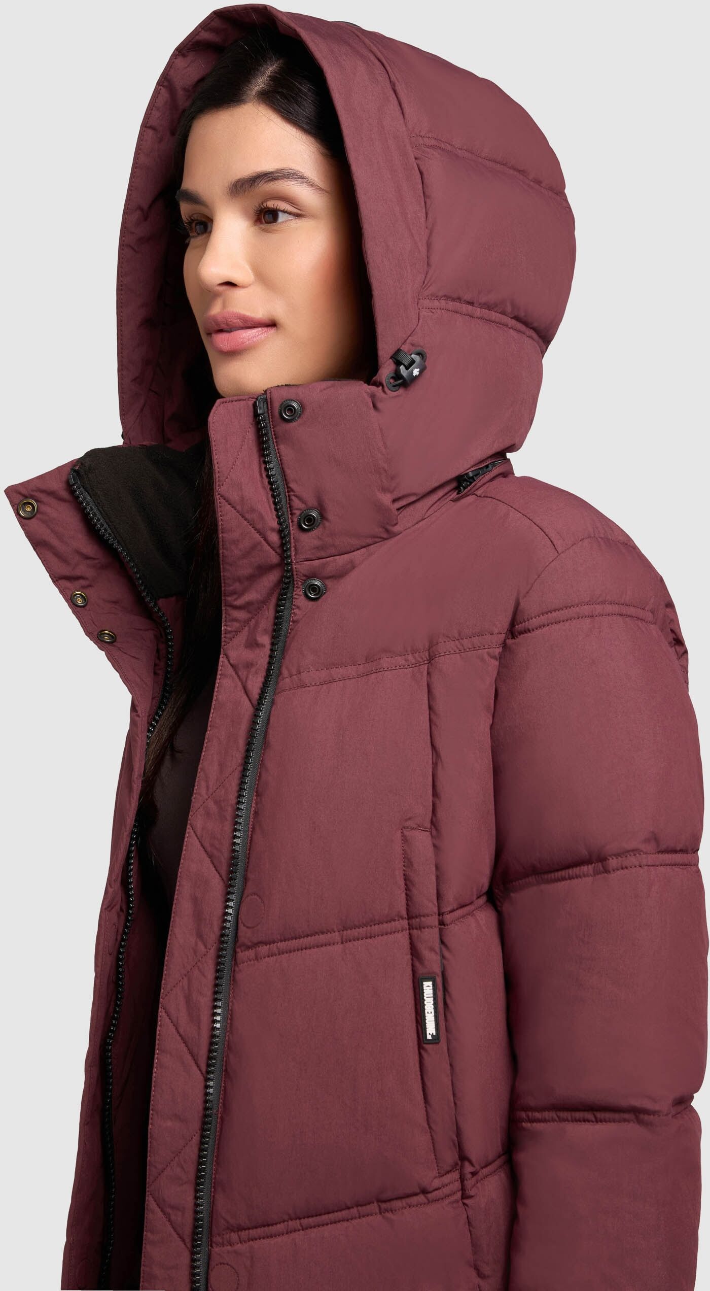 Steppmantel KHUJO "GRAYA", Damen, Gr. XL (42), rot (moscato rot), Steppware, Obermaterial: 70% Baumwolle, 30% Polyamid. Futter: 100% Polyester. Wattierung: 100% Polyester, unifarben, ca. Mitte Oberschenkel, Mäntel Steppmantel, aus Baumwolle und Polyamid, 