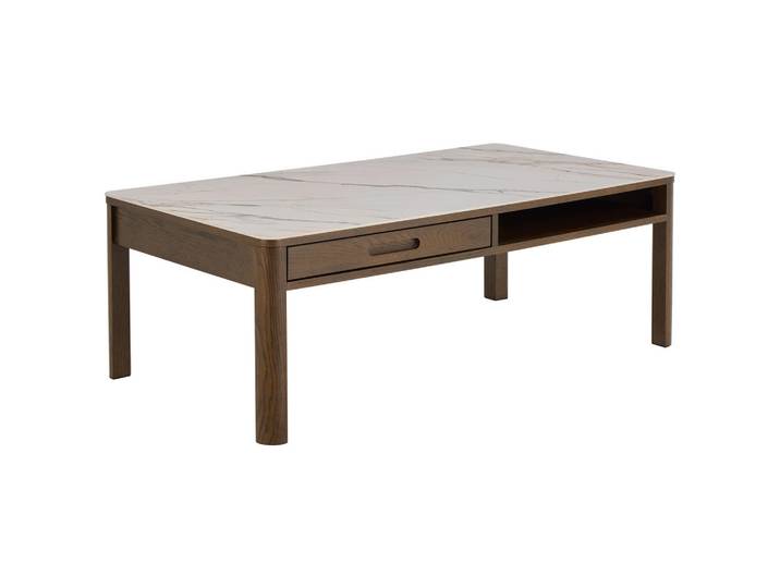 Mid.you Couchtisch Southampton, Braun, Beige, Keramik, 1 Schublade(n) Schubladen, rechteckig, 70x45x130 cm, Wohnzimmer, Wohnzimmertische, Couchtische, Couchtische Keramik