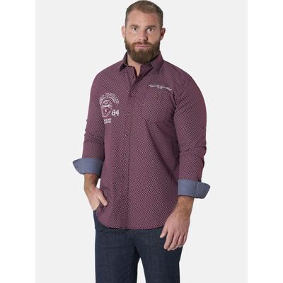 Langarmhemd JAN VANDERSTORM "Hemd RAIKO", Herren, Gr. XXXL, dunkelrot gemustert, Hemden