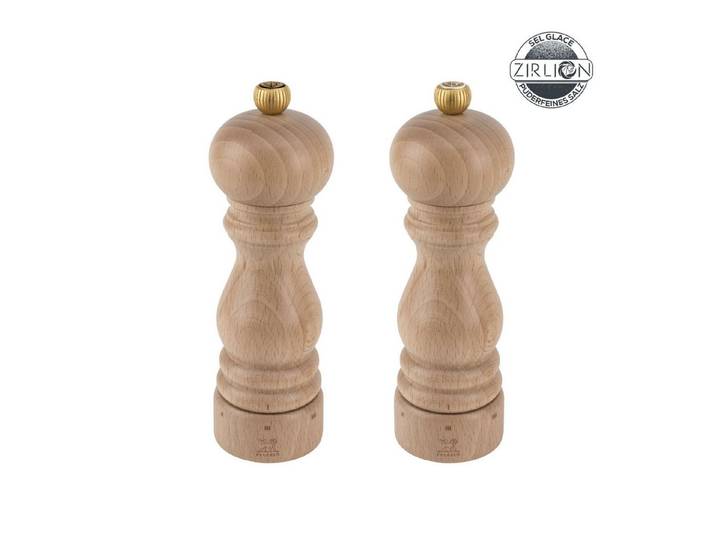 PEUGEOT Salz-/Pfeffermühle PARIS 18cm Pfeffermühle Salzmühle Buchenholz Zirkonia-Mahlwerk Manuell
