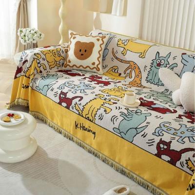 Uplift Picks Graffiti Woven Tapestry Sofa Cover Nordic Throw Blanket 180x180cm