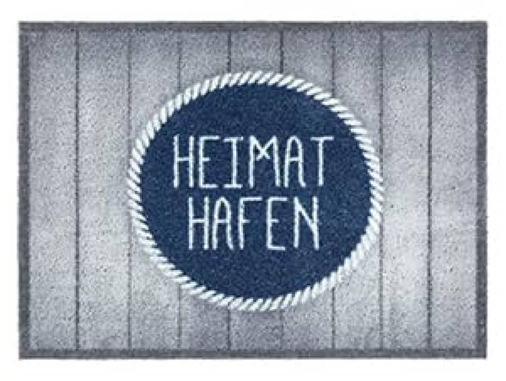 Hochwertige Brush Fussmatte Haustür - Heimathafen Holz 50x70cm rechteckig