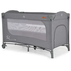 Cangaroo Reisebett Skyglow 2 Ebenen Räder Matratze Seiteneingang Tasche Bremsen grau